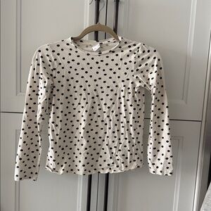 Zara Cream and Black Polka Dot Kids Shirt